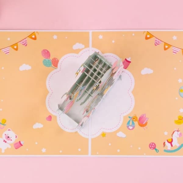 3D Pop-up babyshower-hälsningskort