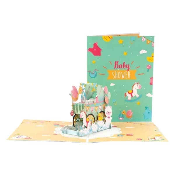 3D Pop-up babyshower-hälsningskort