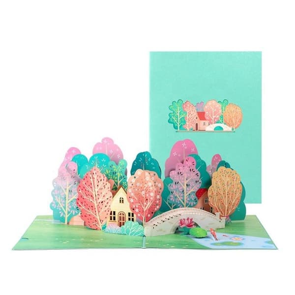 3D Pop-up-hälsningskort Idyllisk avkoppling