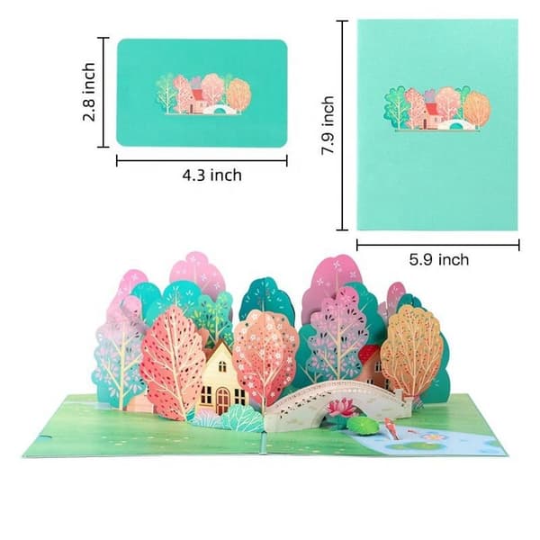3D Pop-up-hälsningskort Idyllisk avkoppling