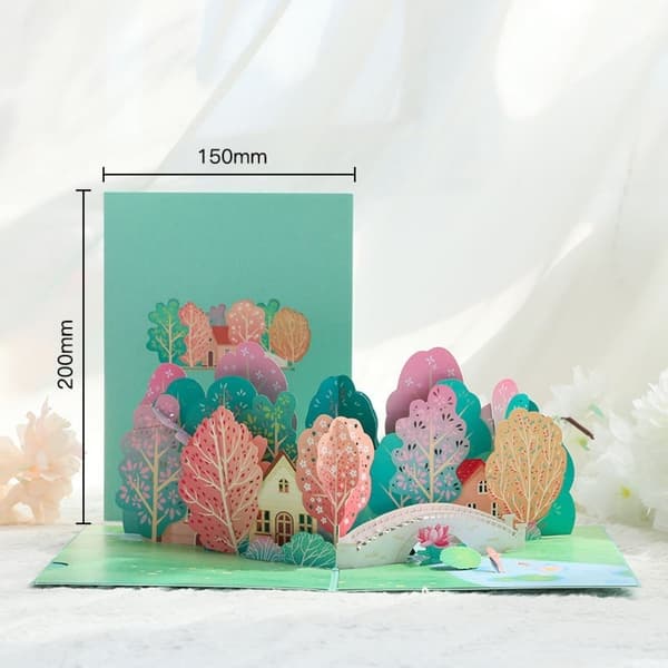 3D Pop-up-hälsningskort Idyllisk avkoppling