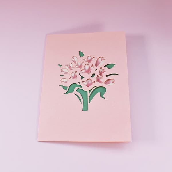 3D-pop-up-kukkien onnittelukortti - Kukkiva magnolia