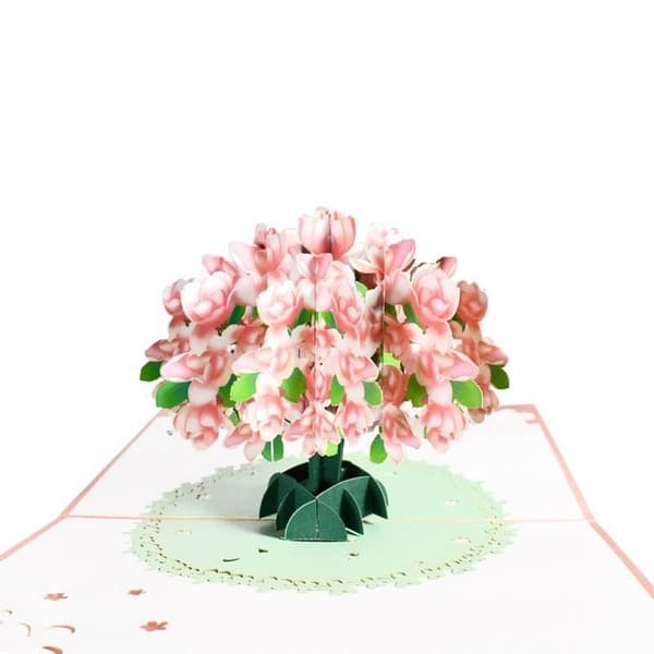 3D-pop-up-kukkien onnittelukortti - Kukkiva magnolia