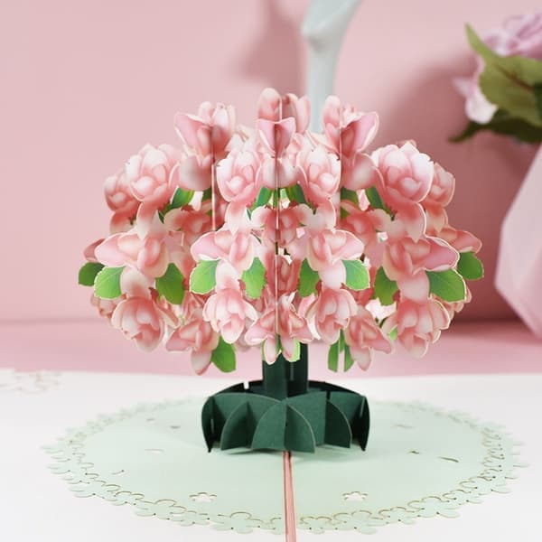 3D-pop-up-kukkien onnittelukortti - Kukkiva magnolia
