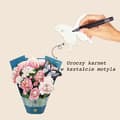 Miniatyrbillede 3 af 7: 3D Pop-up blomster lykønskningskort - Stor buket pæoner