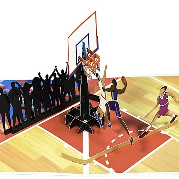 3D Pop-up sporthälsningskort - Basket 2