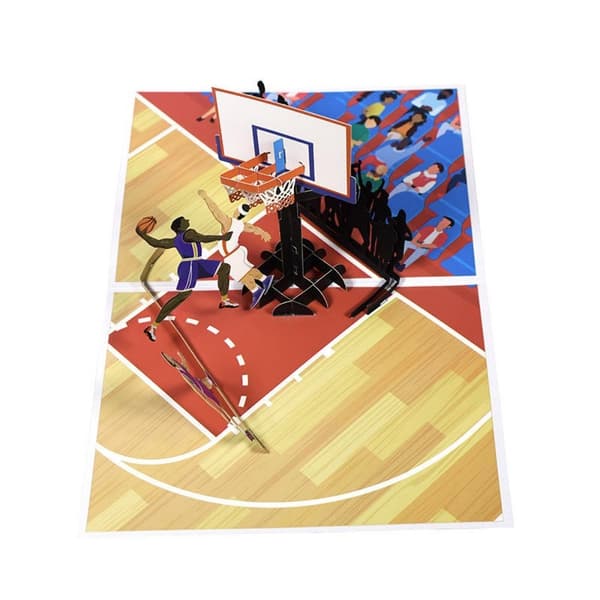 3D Pop-up sporthälsningskort - Basket 2