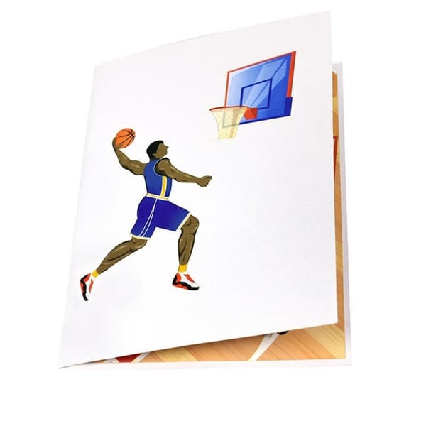 3D Pop-up sporthälsningskort - Basket 2