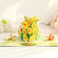 Miniatyrbild 3 av 8: 3D Pop-up-hälsningskort med blommor - solrosor och fjärilar
