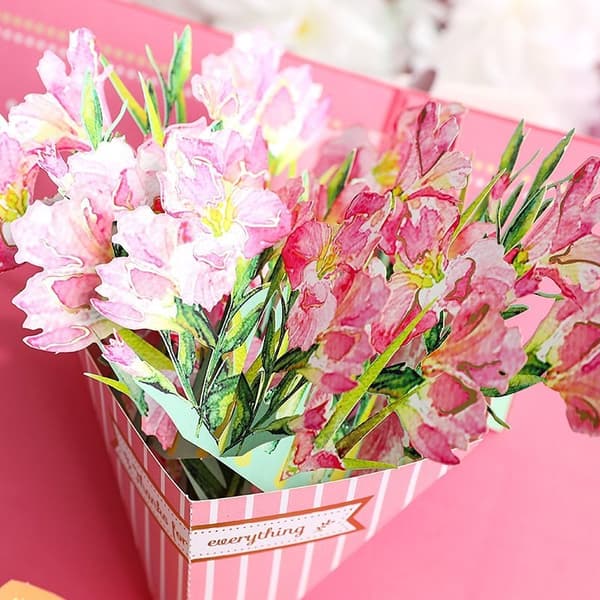 Hälsningskort 3D Pop-up-blommor Vackra gladioler
