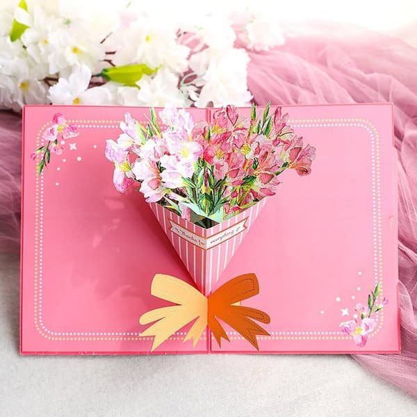 Hälsningskort 3D Pop-up-blommor Vackra gladioler