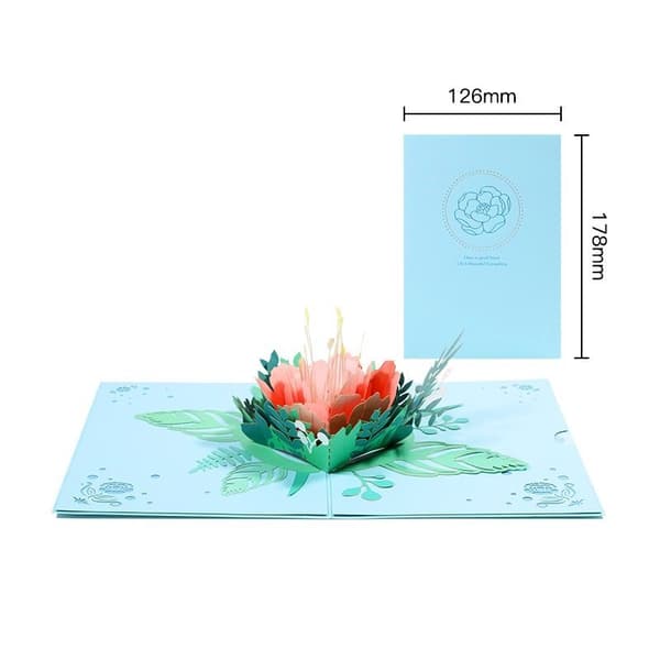 Hälsningskort 3D Pop-up-blommor Vacker blomma