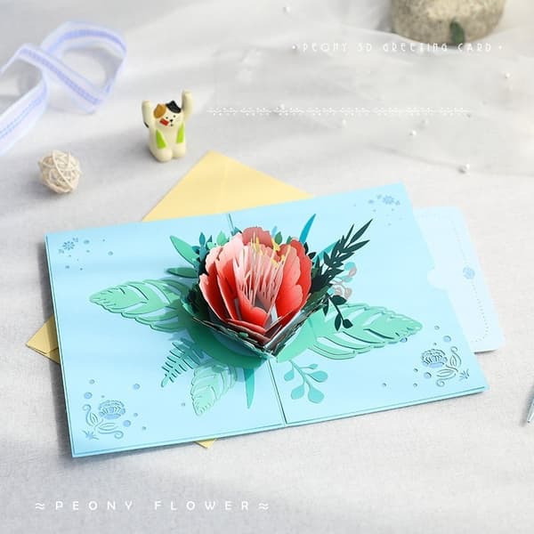 Hälsningskort 3D Pop-up-blommor Vacker blomma