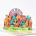 Miniatyrbild 2 av 8: 3D Pop-up-hälsningskort födelsedag nöjesfält