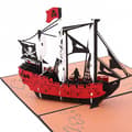 Miniatyrbillede 1 af 8: 3D Pop-up piratskib lykønskningskort