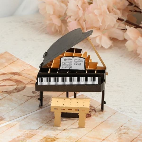 3D Pop-up musik gratulationskort - Piano