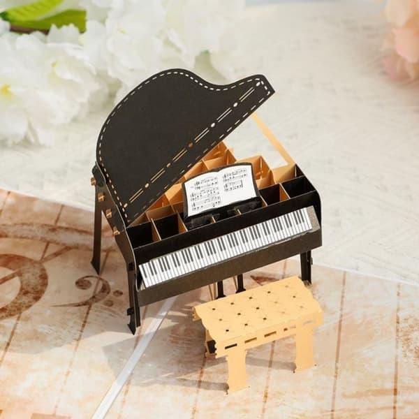 3D Pop-up musik gratulationskort - Piano