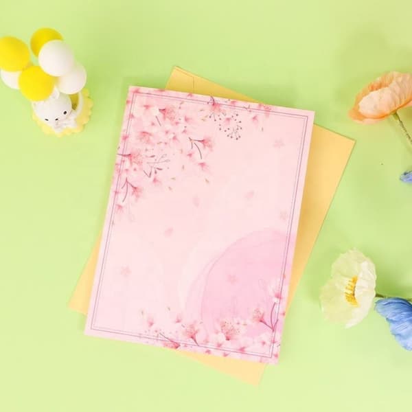 3D Pop-up gratulationskort blommor - Persikablomma