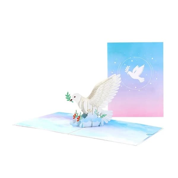 3D Pop-up Fågelkort - Fredsduva