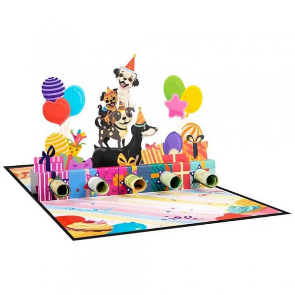 3D Pop-up födelsedagshälsningskort - Dog's Joy
