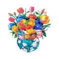 Miniatyrbild 1 av 7: 3D Pop-up Blommor Gratulationskort - Färgglada Tulpaner