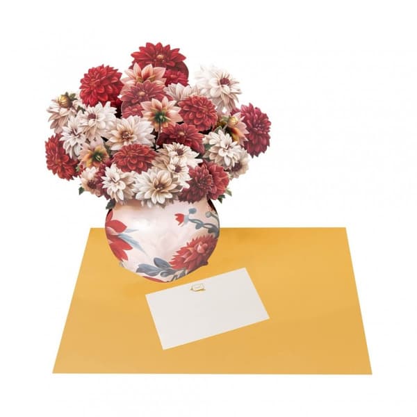 3D Pop-up Blommor Hälsningskort - Vas med Blommor