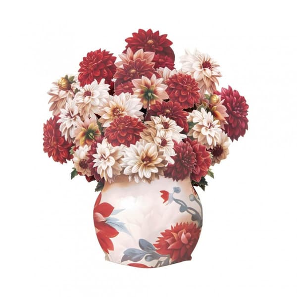 3D Pop-up Blommor Hälsningskort - Vas med Blommor