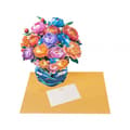 Miniatyrbild 3 av 7: 3D Pop-up Blommor Gratulationskort - Målad Bukett