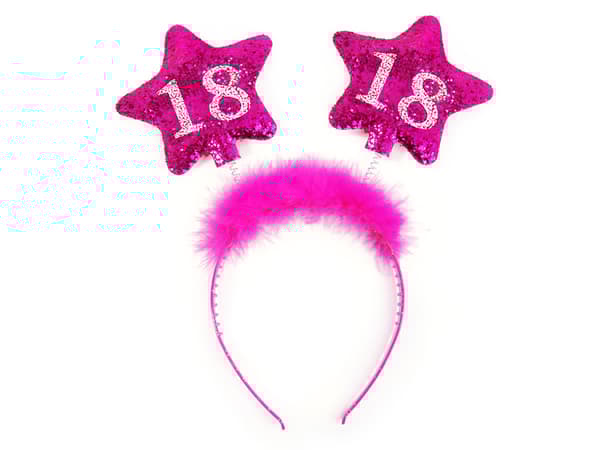 Pääpanta tähdillä 18, pinkki (1 pkt / 40 kpl)