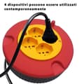 Miniatyrbild 3 av 3: Hushållskabelupprullare - VELAMP - 4 uttag - H05VV-F3G1.0MM2 kabel - 5M - CE