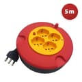 Miniatyrbild 1 av 3: Hushållskabelupprullare - VELAMP - 4 uttag - H05VV-F3G1.0MM2 kabel - 5M - CE