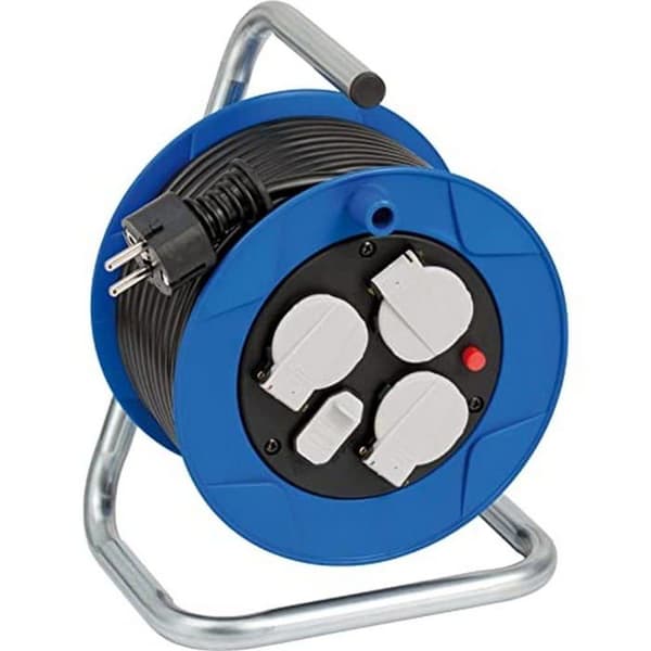 Brennenstuhl rulle - 1079180600 - Enrollacables Garant(R) kompakt IP20 H05VV-F3G1.5 med USB-laddning och 15 m kabel