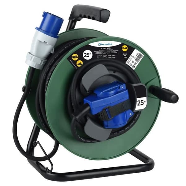 Elektrisk förlängningssladd - Electraline - 208617 - 15 m - Rulle - 16A - Utomhus