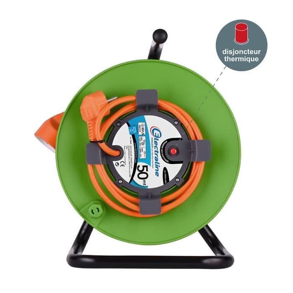 Enrouleur - Electraline - 20866149FG - 40m - 16A - Inbyggd barnskydd