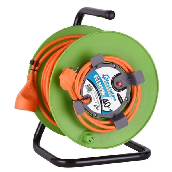 Enrouleur - Electraline - 20866149FG - 40m - 16A - Inbyggd barnskydd