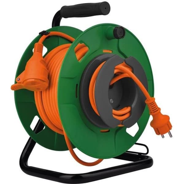 ZENITECH trädgårdsslangupprullare 35m - 1 16A uttag - 3G1,5mm² - IP 44