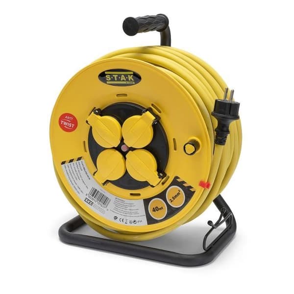PRO rulle - VELAMP - 4 uttag - H07RN-F3G2.5 - 25m - NF - CE - IP44