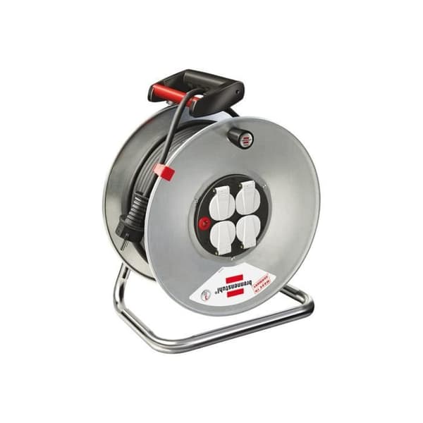Kabeltrumma - brennenstuhl - Garant S 4 Export - 25m - 4 uttag - Utomhus - Svart
