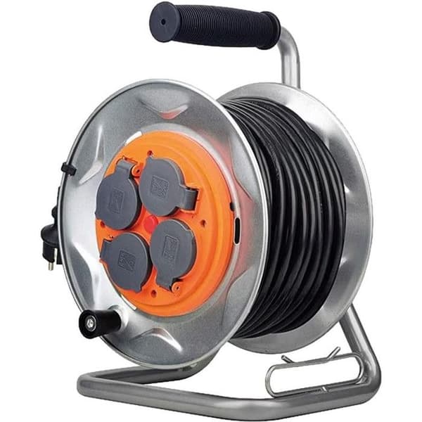 Byggarbetsplats kabelvindare - ZENITECH - 25m - IP44 - 4 uttag 16A - 3G2,5mm²