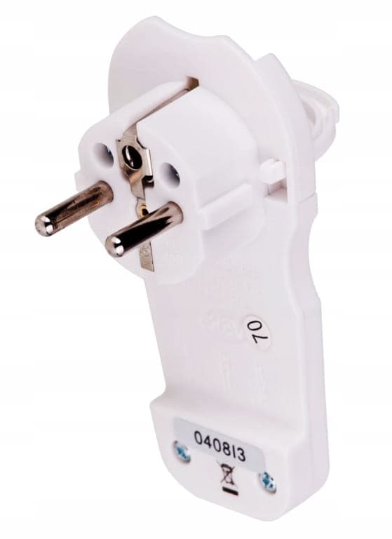 Fladstik med håndtag hvid 7mm 2P+Z 16 A, 3500W Med jordforbindelse