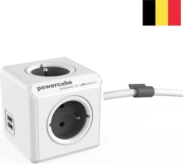 Allocacoc PowerCube Extended USB E(FR), 3m strømforlænger 4 AC-udtag(er)