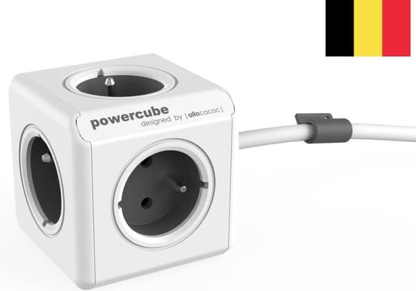 Allocacoc PowerCube Extended Type E strømforlænger 1,5 m 5 AC stikkontakt(er) Indendørs Grå
