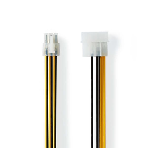 Nedis Sisäinen Virtakaapeli | Molex uros | PCI Express uros | Kullattu | 0.20 m | Pyöreä | PVC | Keltainen / Musta | Kirjekuori