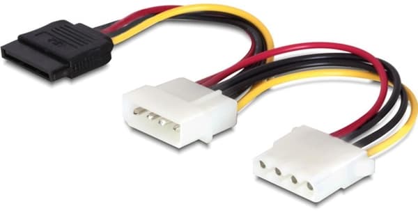 DeLOCK Strømkabel for seriell ATA- og ATA-133 HDD, 0,1 m