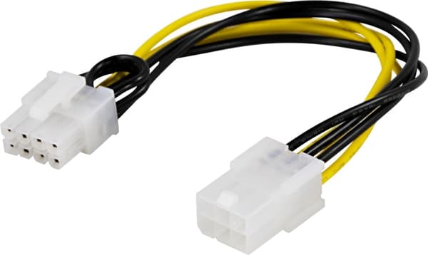 DELTACO adapterkabel, 6-pin PCI-Express til 8-pin PCI-Express, 10cm