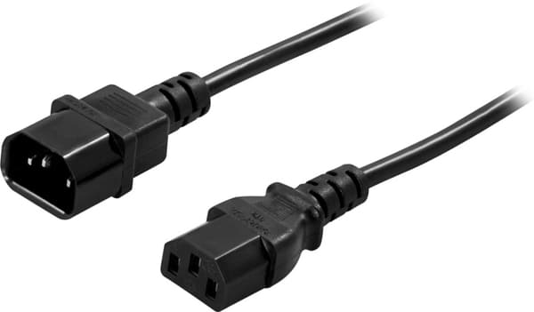 Maadoitettu laitekaapeli/jatkokaapeli IEC 60320 C14 -  IEC 60320 C13