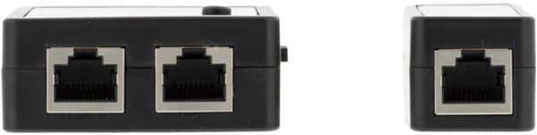 DELTACO kabeltester för RJ45/RJ12 & BNC, 2 delad, svart (MD-107)