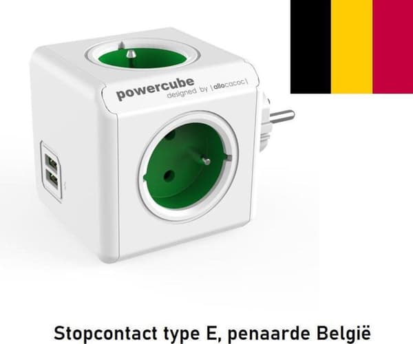 Allocacoc PowerCube Original USB Type E strømforlænger 4 AC stikkontakt(er) Indendørs Blå