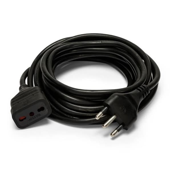 Förlängningssladd - VELAMP - Italiensk 10m - Kontakt 16A - Uttag 10/16A - Kabel 3g1 mm² svart