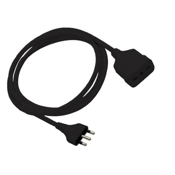 Eluttag - VELAMP - 3m - Kontaktdon och uttag 16A - Svart kabel 3G1 mm²